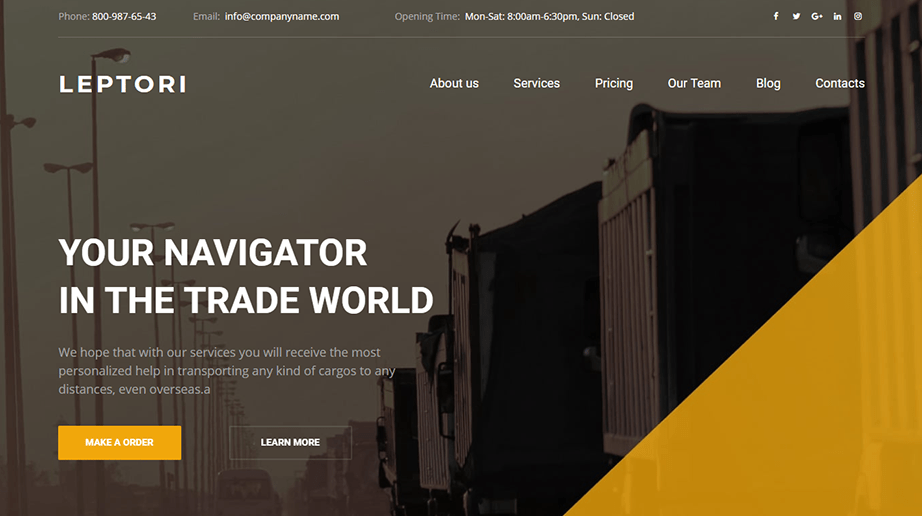 Logistic Web Template Collection Top 15 Transport Website Templates