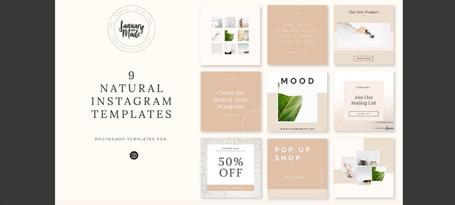 Instagram Post Template Bundles Trendy Layouts For Insta Feed Stories