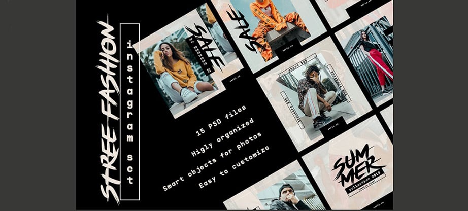 Instagram Post Template Bundles Trendy Layouts For Insta Feed Stories