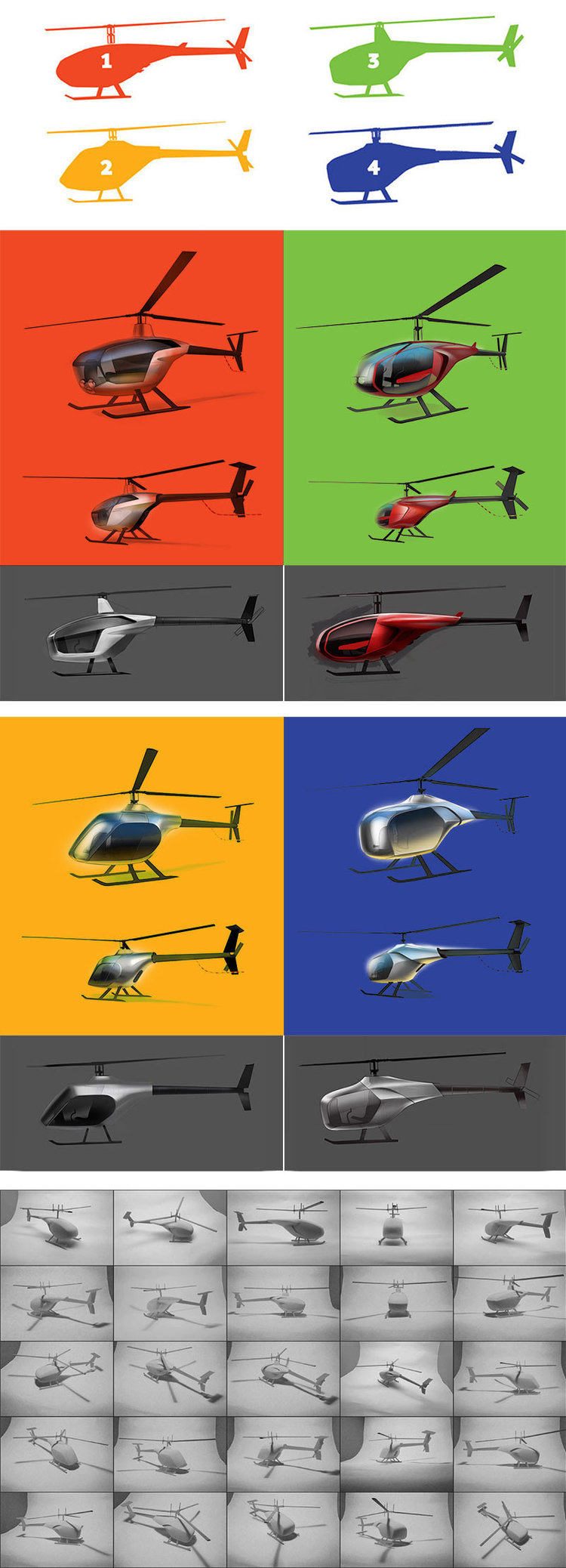 presented the initial set of design proposals to the manufacturer