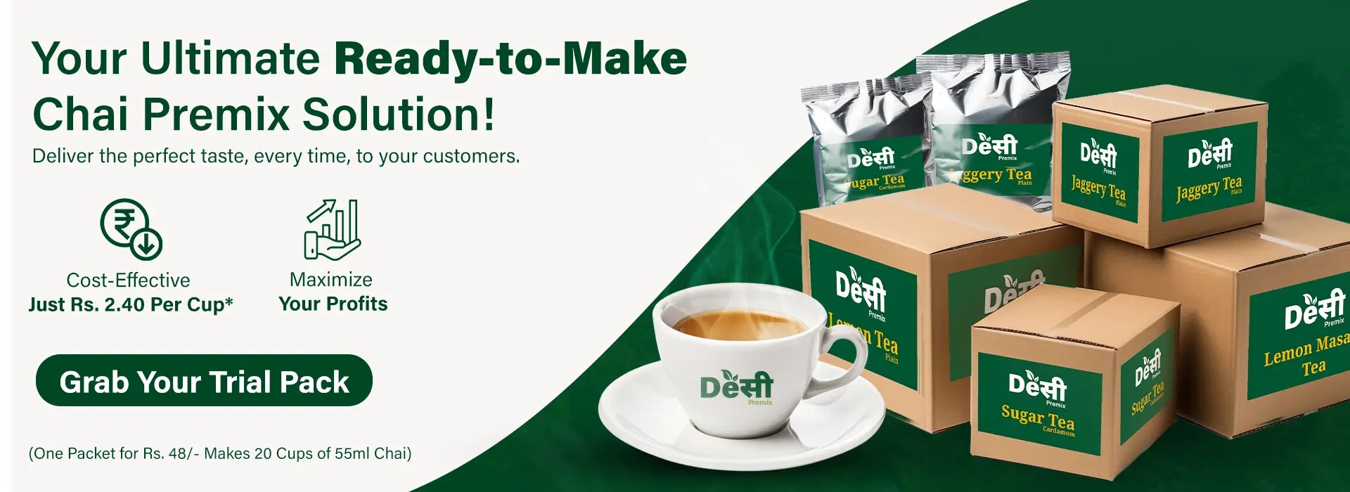 Instant Chai Premix Solution for Cafes