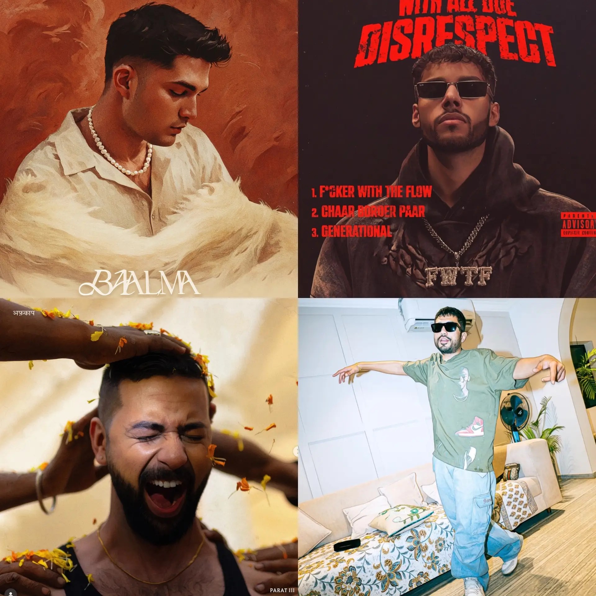 Album covers of Sinash, tricksingh, Afkap, and other artists featured in Desi Renaissance Weekly Picks on August 21, 2025