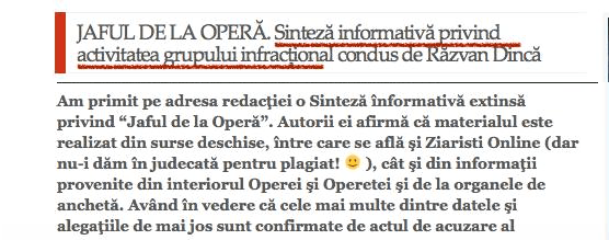 Sinteză informativă - România, 2015