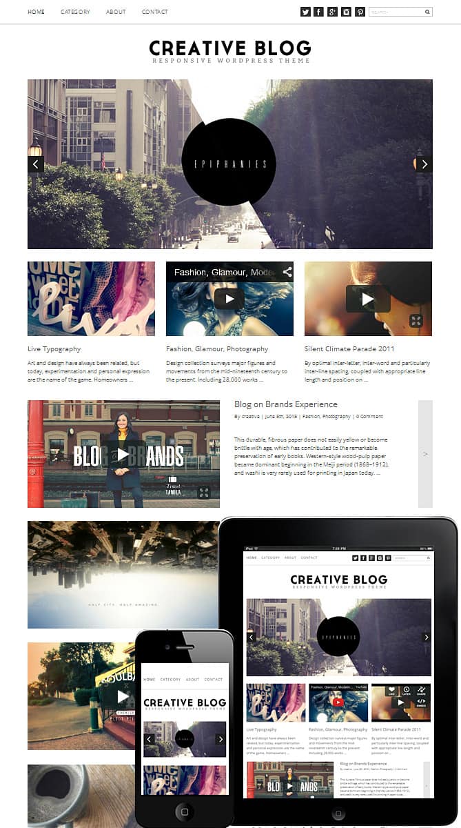 Present your content in a beautiful way. Creative Blog WordPress Theme 2018 - Dessign Themes