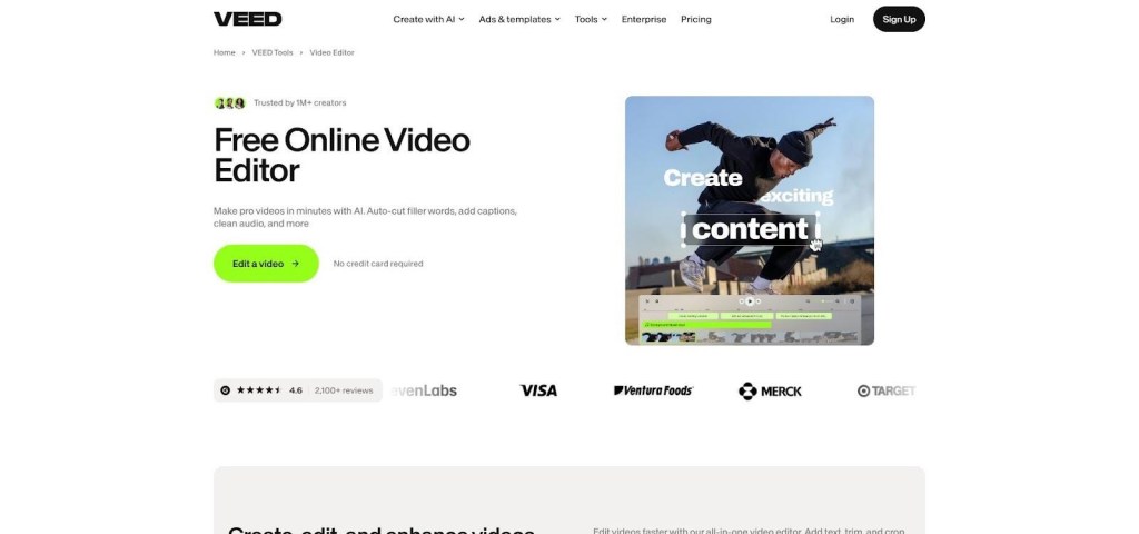 Best For Fast, In-Browser Edits: VEED.io