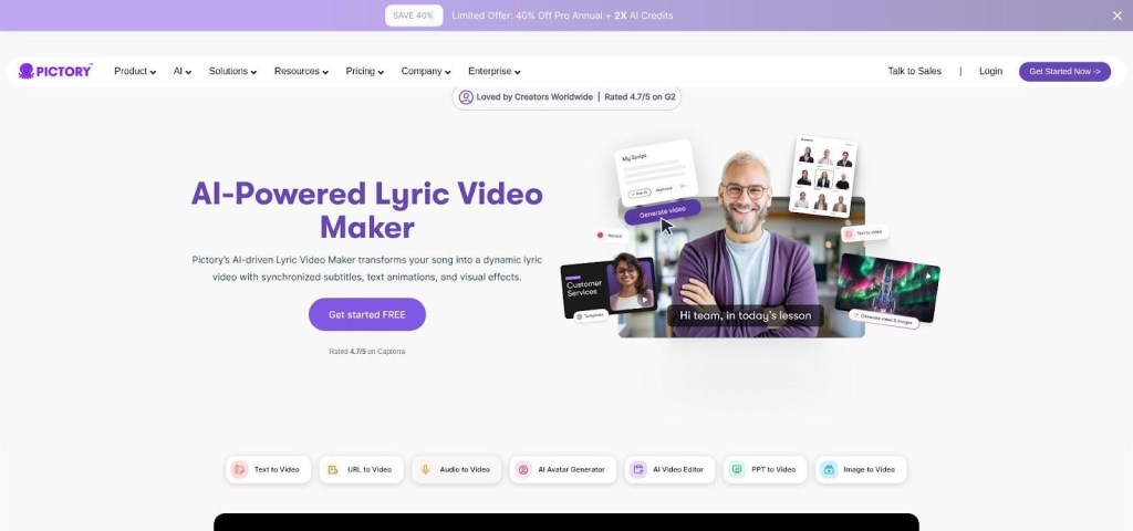 Best For Story-Driven Lyrics: Pictory