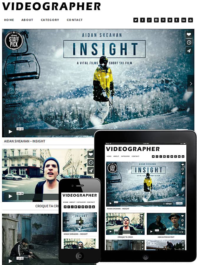 Reel is a wordpress theme designed to create a video website. Videographer WordPress Theme - Dessign Themes - Premium WordPress Themes for Creatives