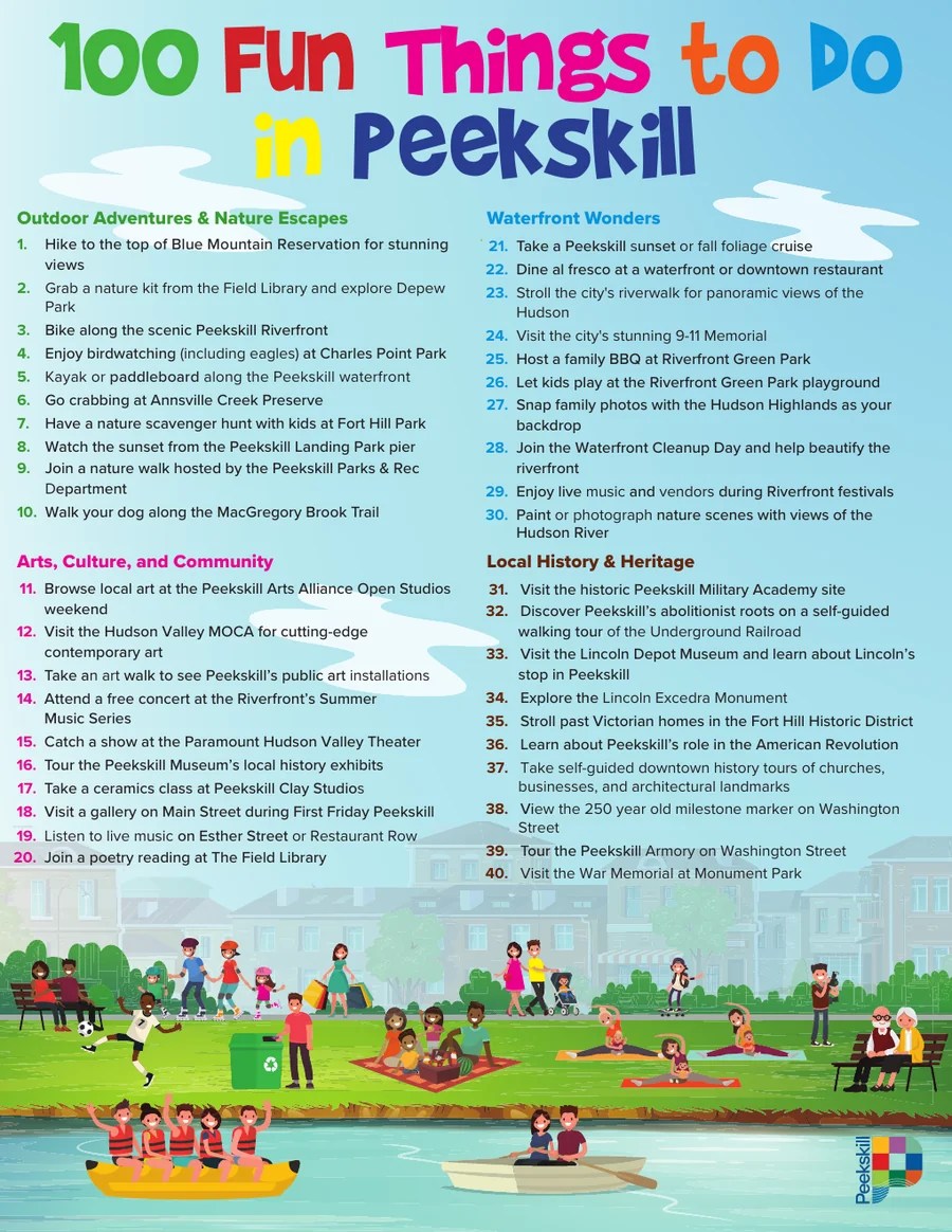 Preview of the 100 Fun Things to Do in Peekskill printable guide