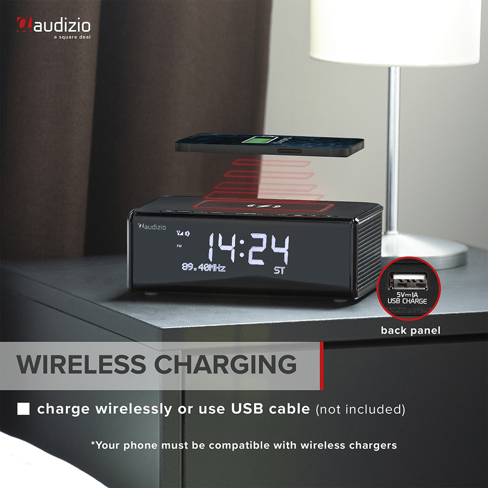 Audizio Cuneo DAB+ Clock Radio with Wireless Phone Charging