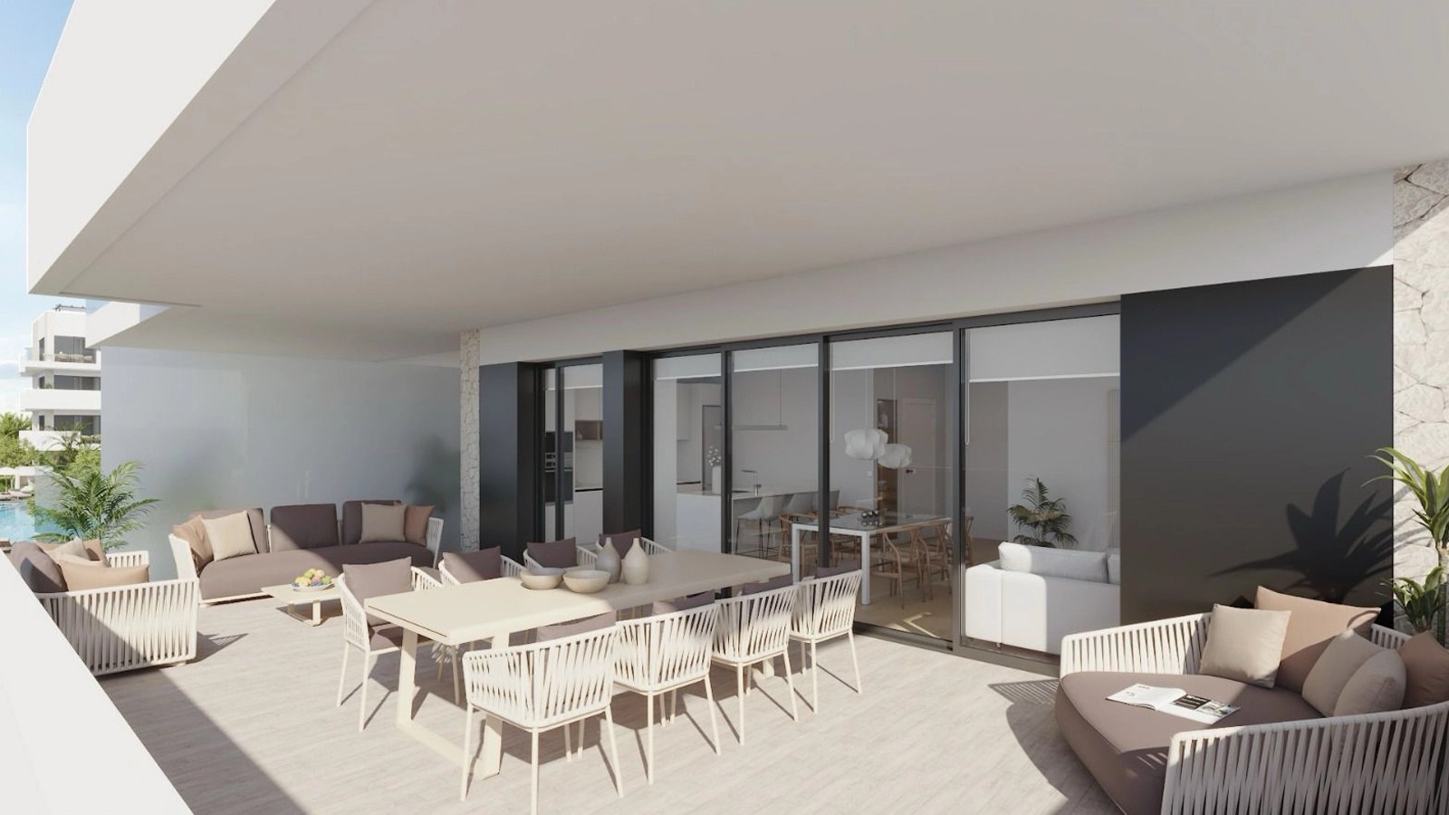 Áticos de lujo con terraza en Destiny by Bergen. Disfruta de atardeceres mágicos y luz natural desde la terraza de tu nuevo ático exclusivo en La Nucia, Costa Blanca, y eleva tu estilo de vida.