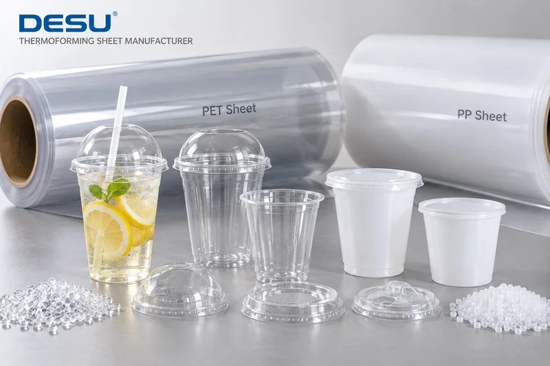 PET or PP Sheet for Thermoformed Cups and Lids?