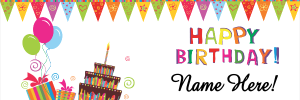 birthday banner banners children childrens template personalised party