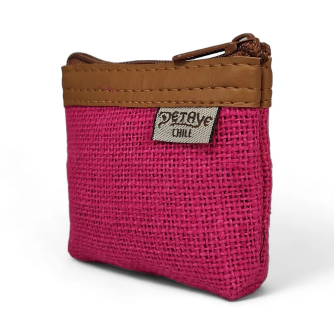 MONEDERO SIMPLE LINO DETAYE FUCSIA