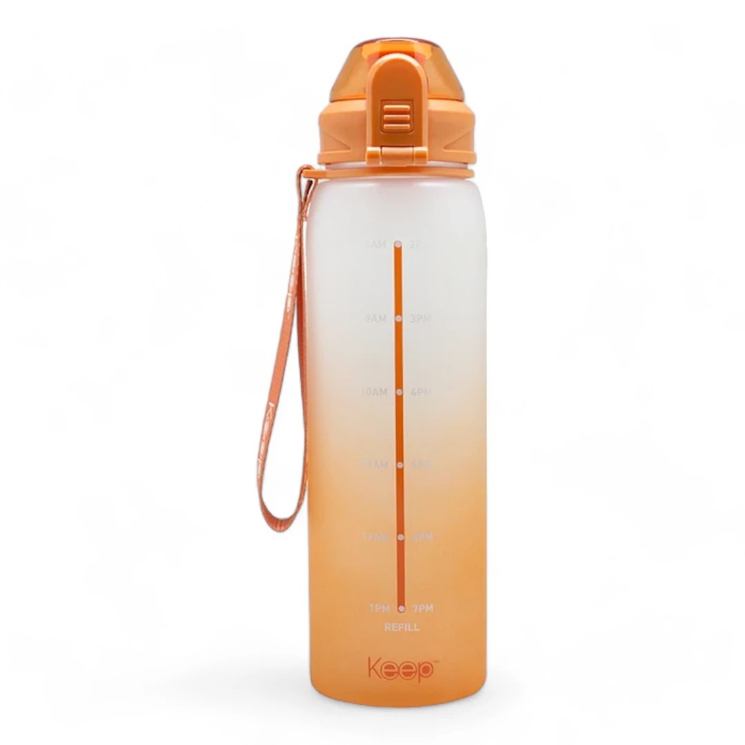 BOTELLA MEDIDAS RUBBER 1L KEEP AMARILLO