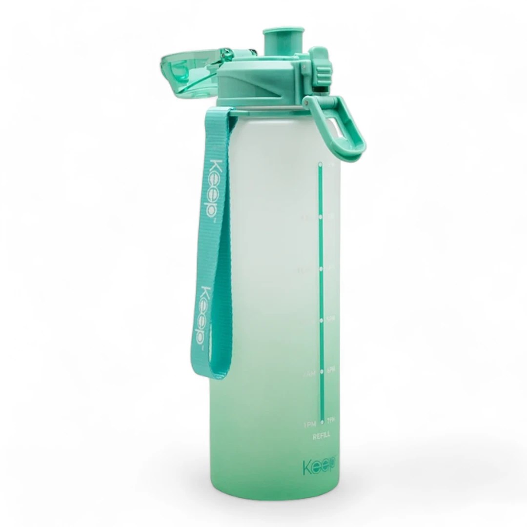 Botella medidas rubber 1l keep celeste 2