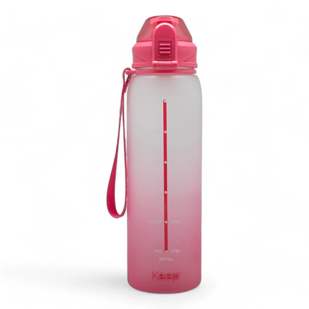 BOTELLA MEDIDAS RUBBER 1L KEEP FUCSIA