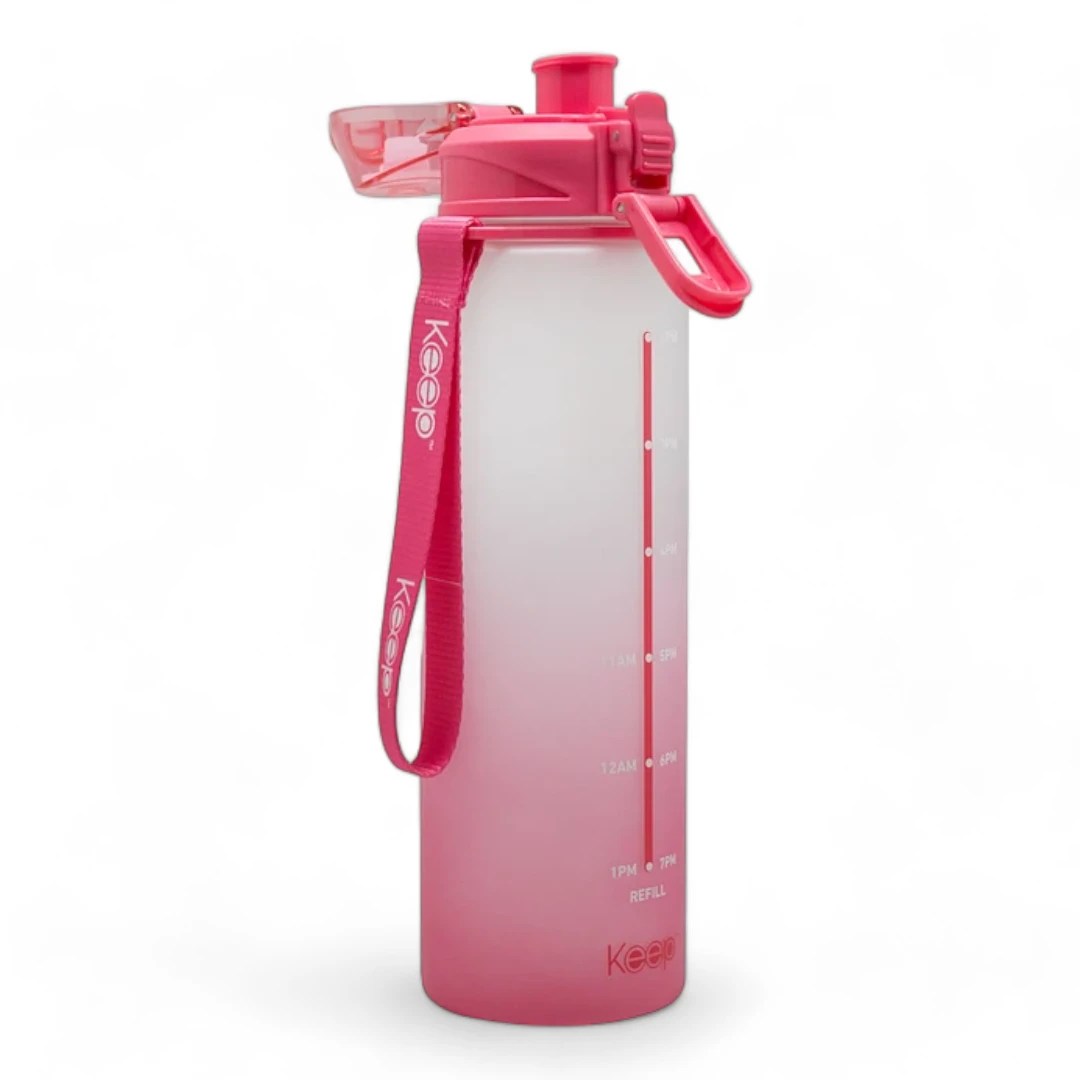 Botella medidas rubber 1l keep fucsia 2