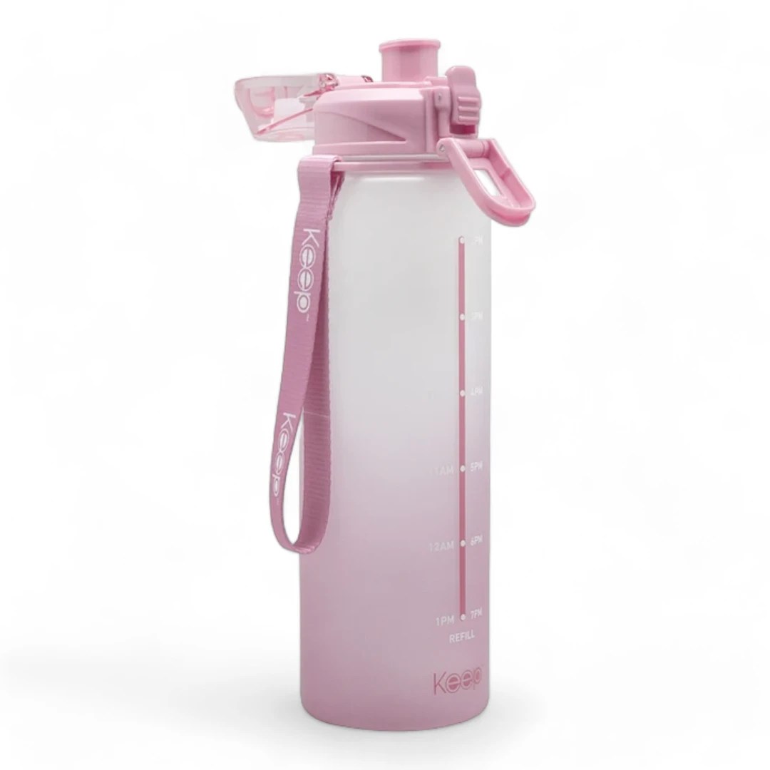 BOTELLA MEDIDAS RUBBER 1L KEEP LILA