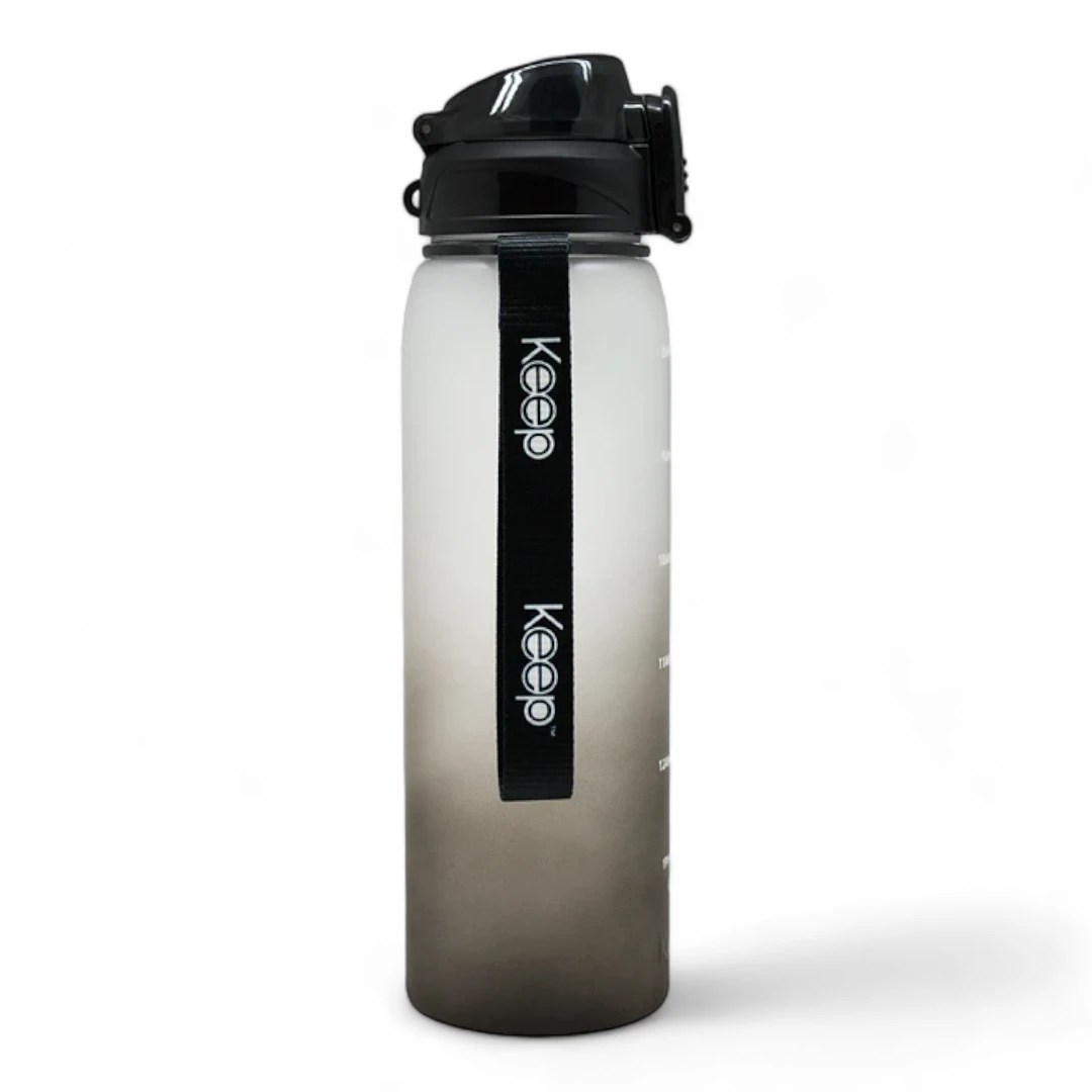 BOTELLA MEDIDAS RUBBER 1L KEEP NEGRO