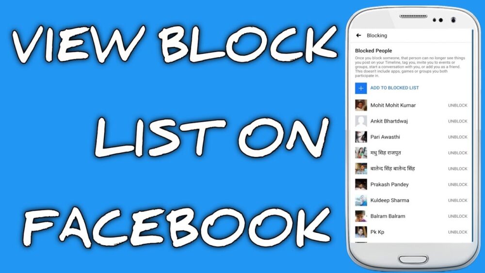 Blocked List On Facebook App