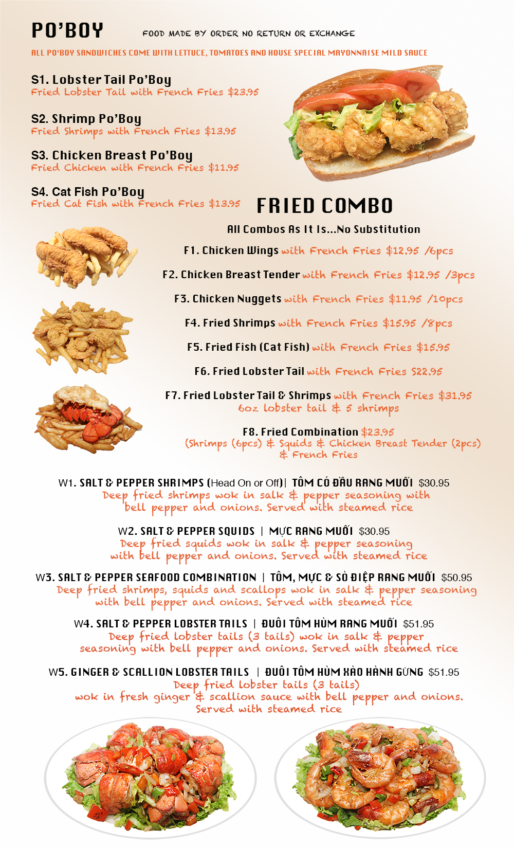 Detroit Pho Crab Menu