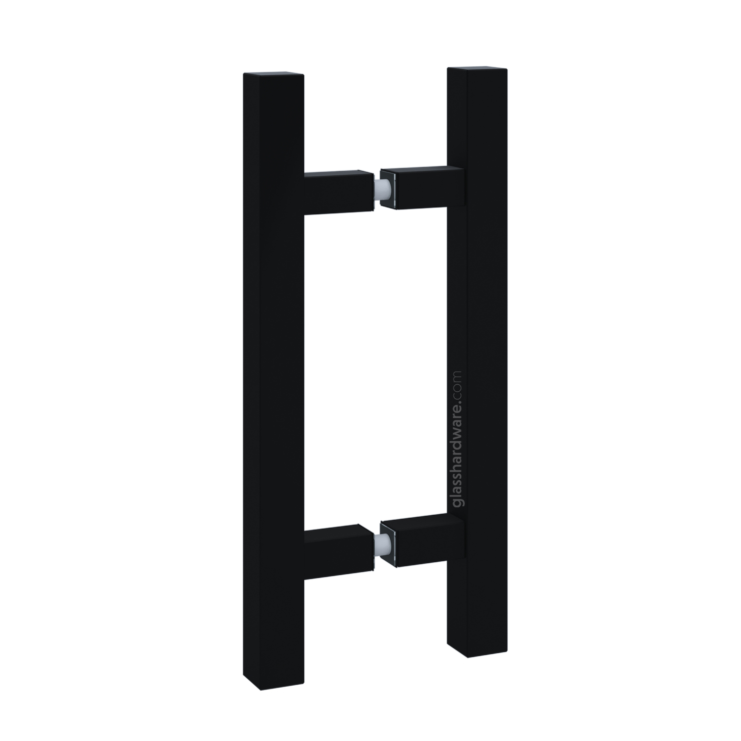 The 6" Center-to-Center Square Ladder Handle in Matte Black.