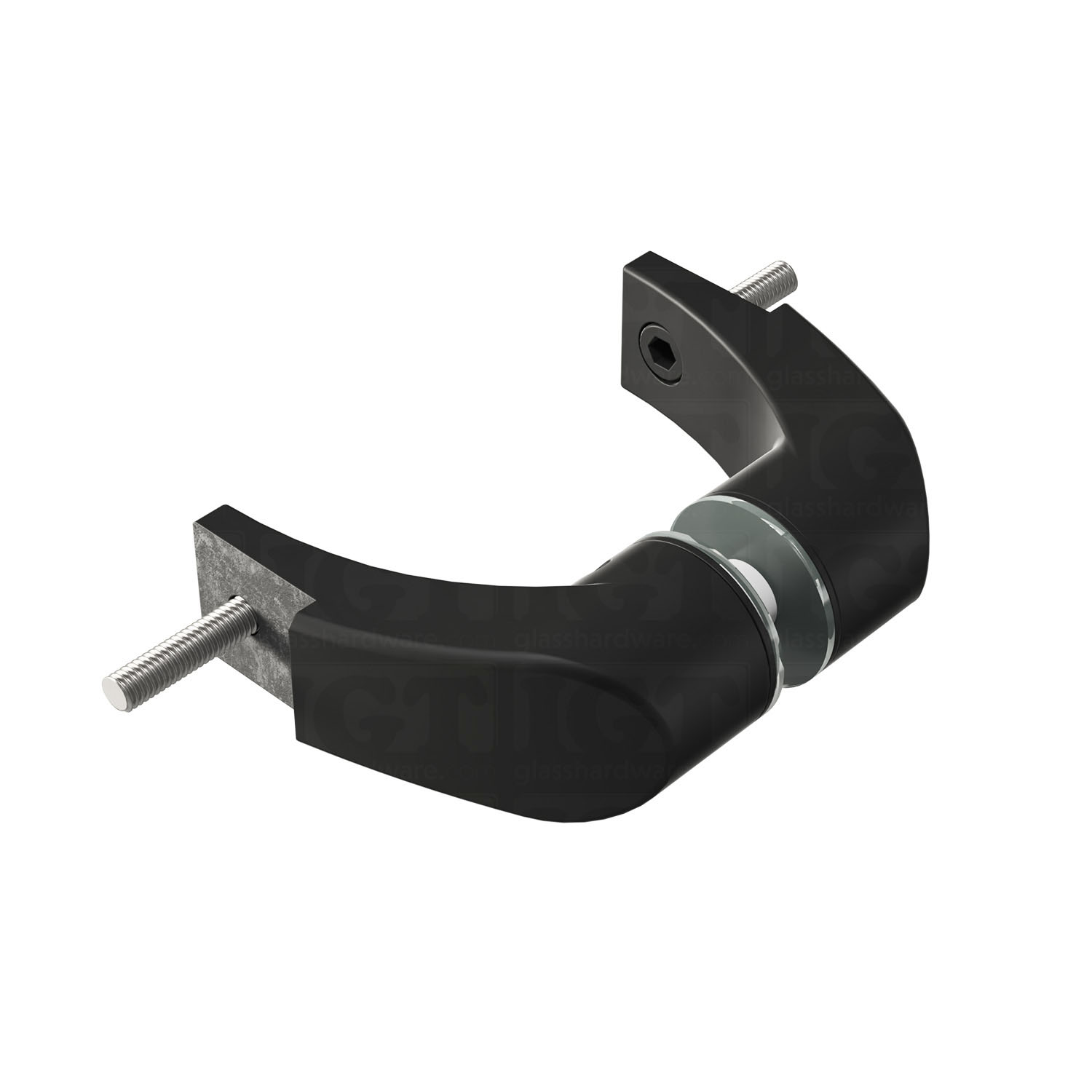 Offset Mount Posts for Square Commercial Ladder Handle - Matte Black