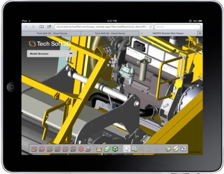 01 - HOOPS Communicator shown here using server-side interactive rendering on an Apple iPad. 
