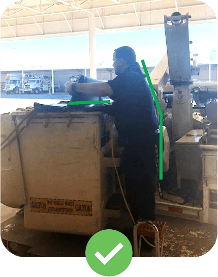 image showing safe spine posture for standing job roles