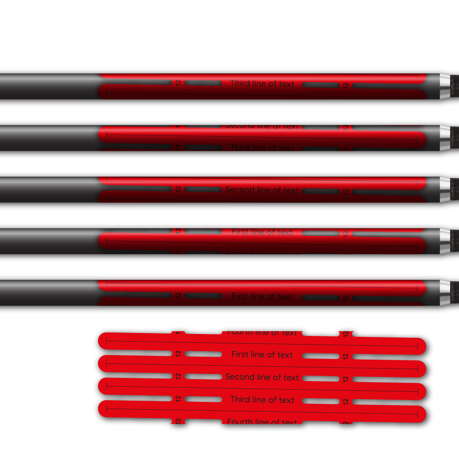 Alternative view of 4 fletch Vortex - Fluor Red
