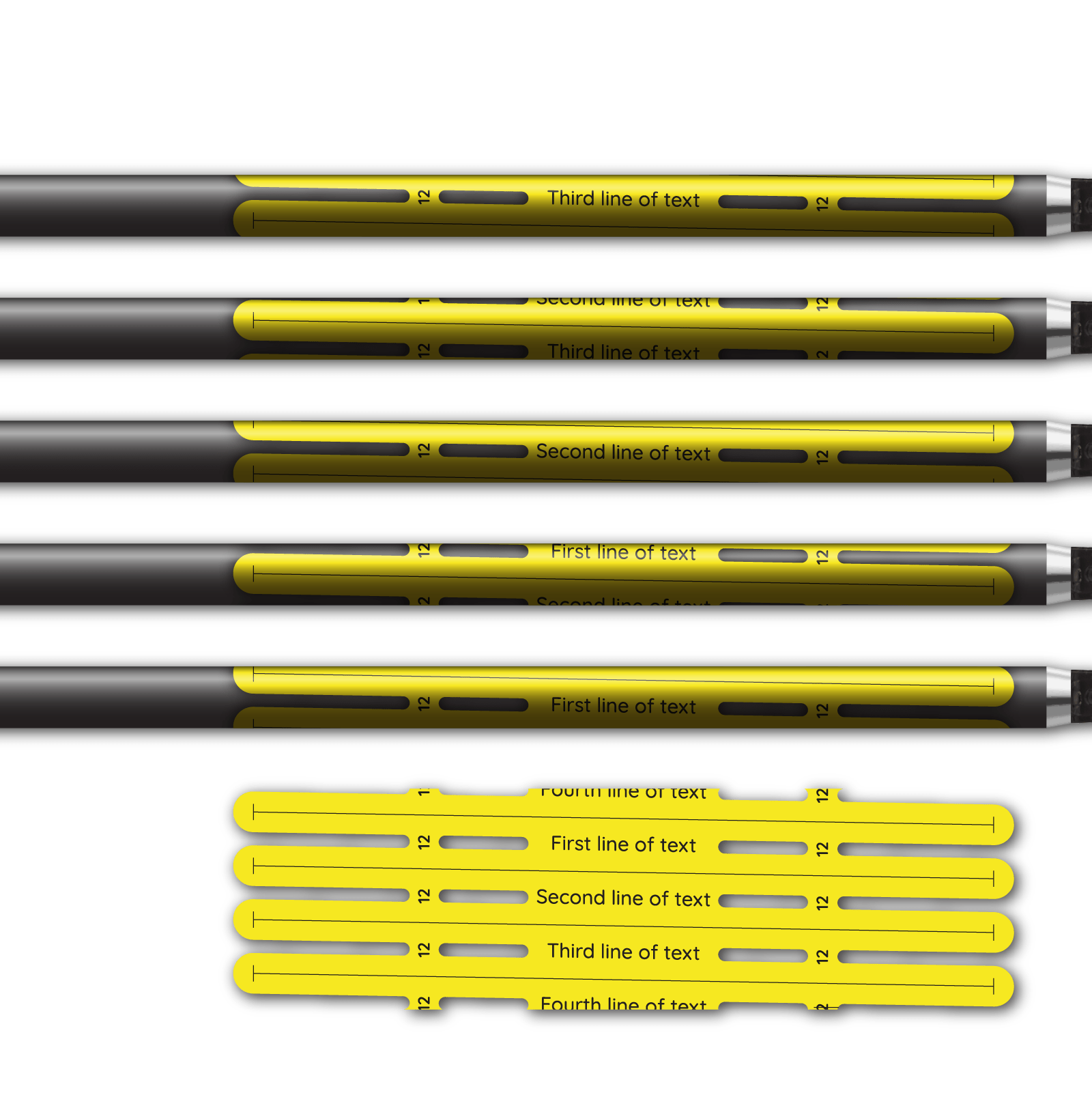 Alternative view of 4 fletch Vortex - Fluor Yellow