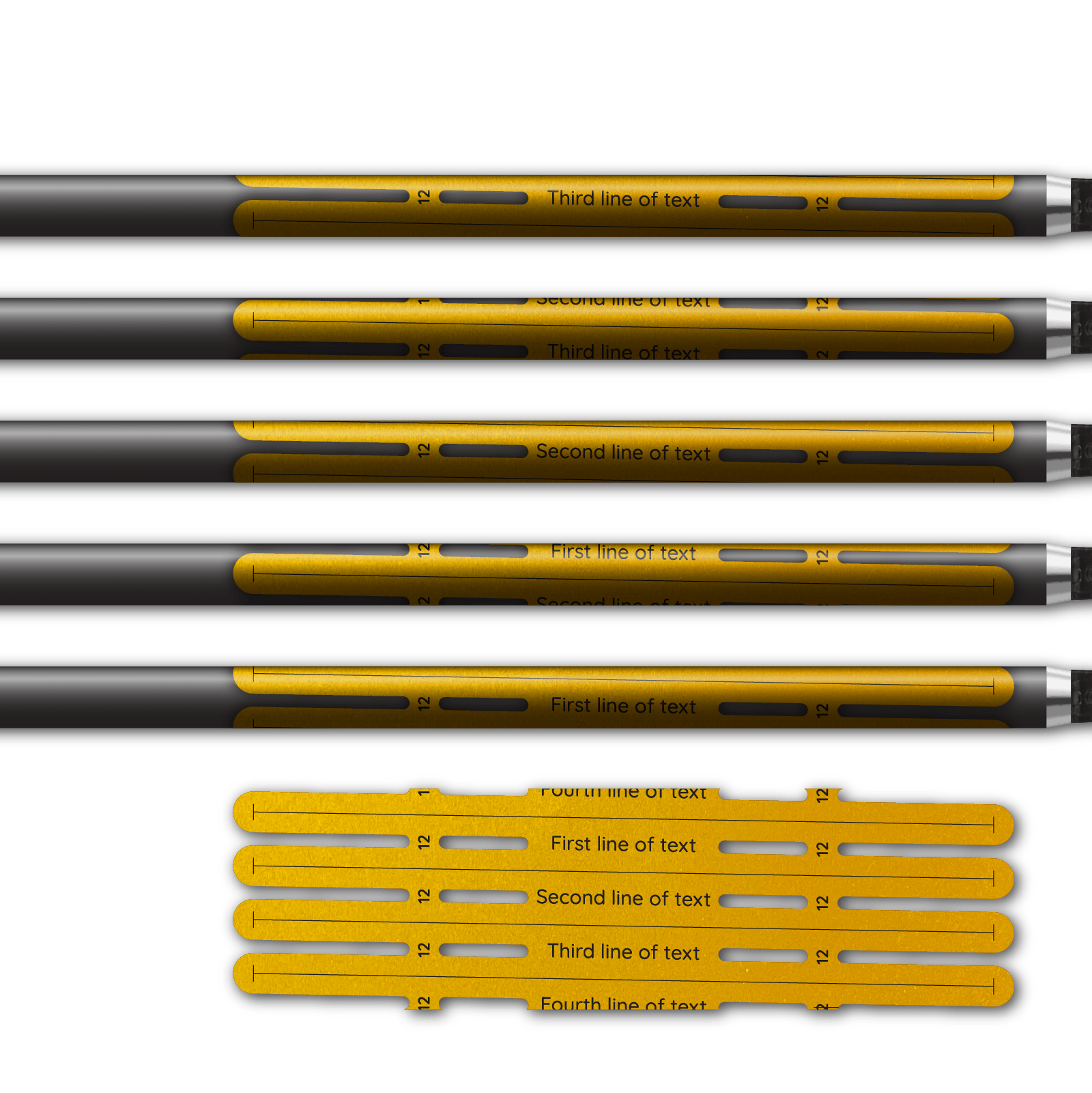 Alternative view of 4 fletch Vortex - Retro-Reflective Yellow