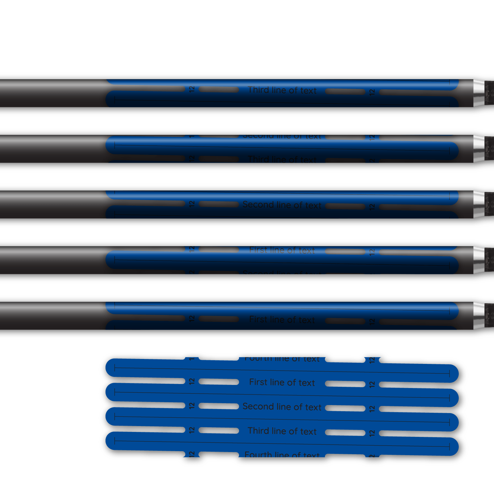 Alternative view of 4 fletch Vortex - Blue