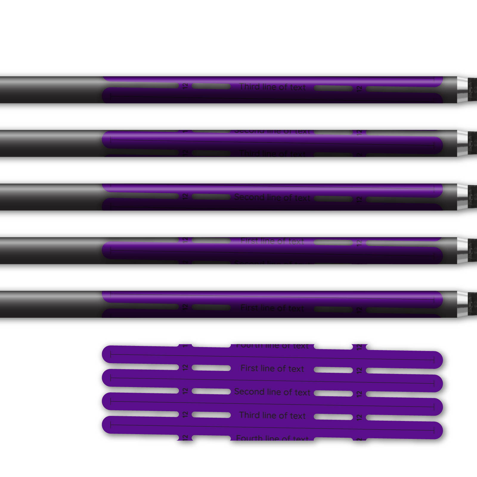 Alternative view of 4 fletch Vortex - Purple