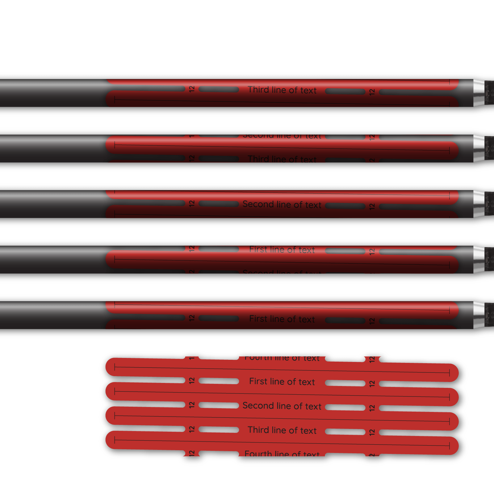Alternative view of 4 fletch Vortex - Red