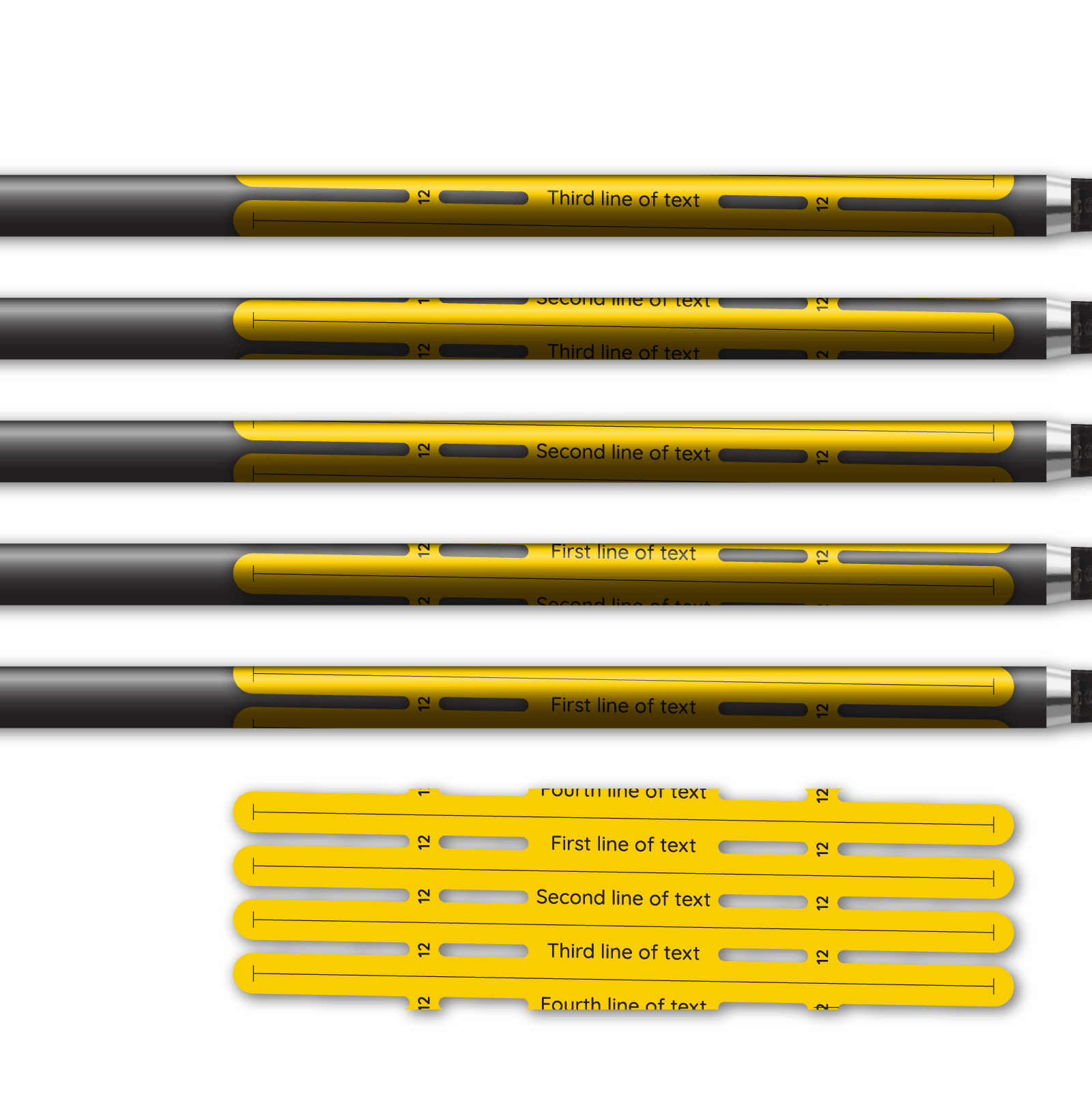 Alternative view of 4 fletch Vortex - Yellow