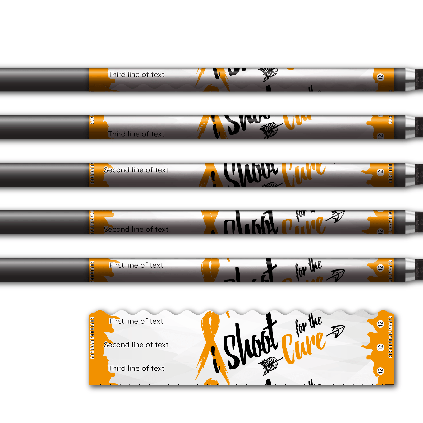 Alternative view of Wave Edge - Shoot for the Cure Orange