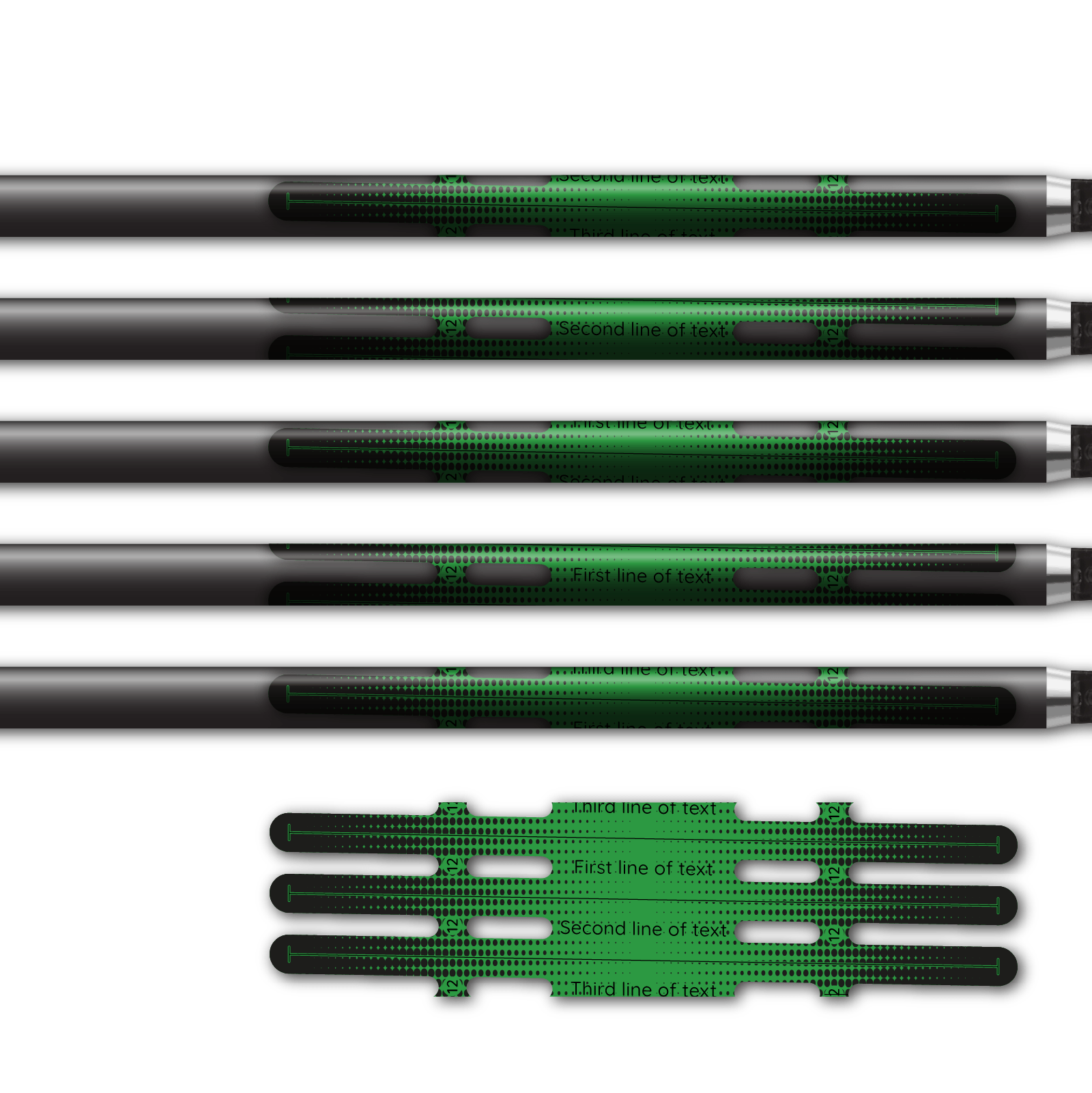 Alternative view of Vortex - Gradient Black on Green