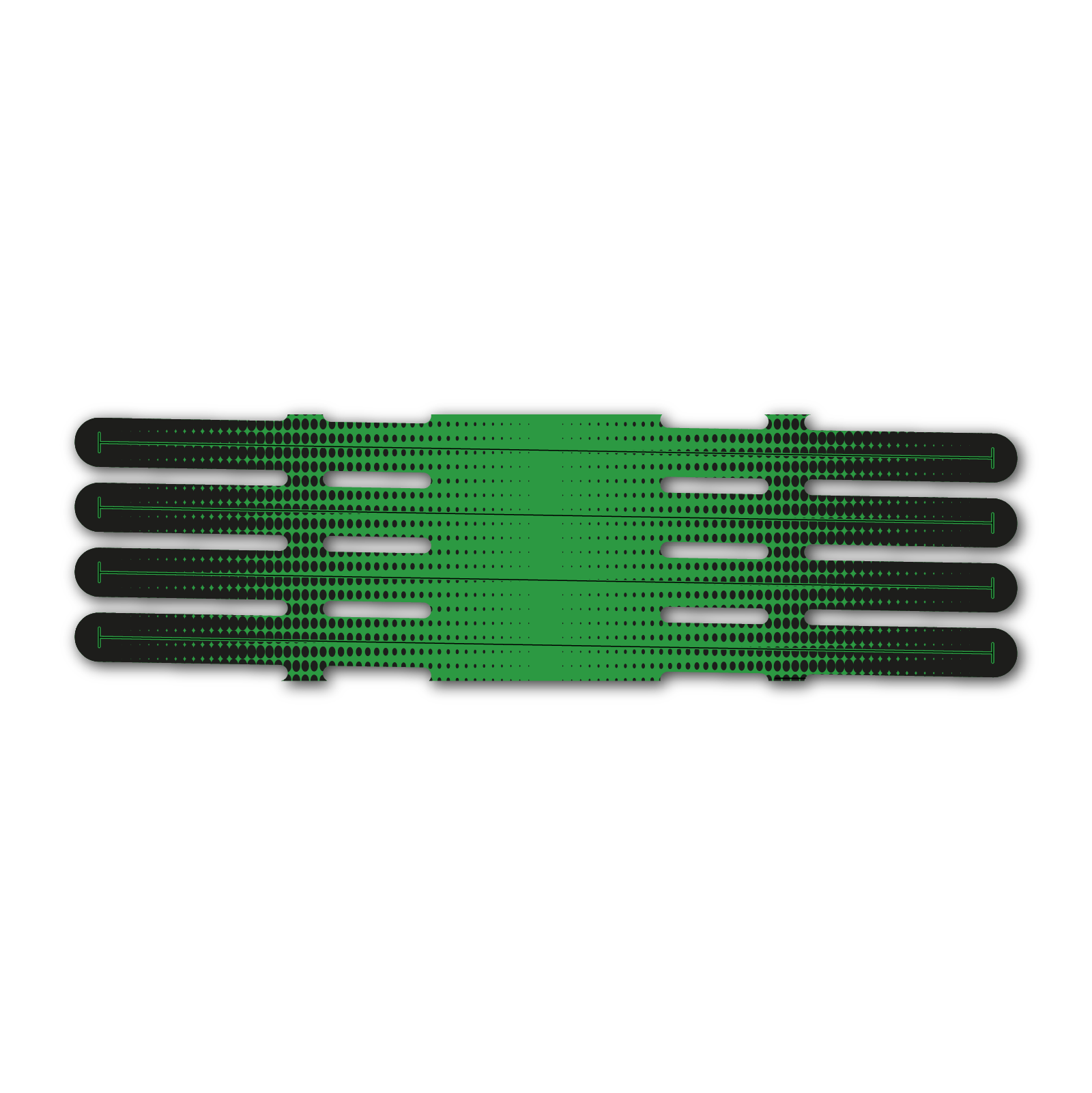 4 fletch Vortex - Gradient Black on Green