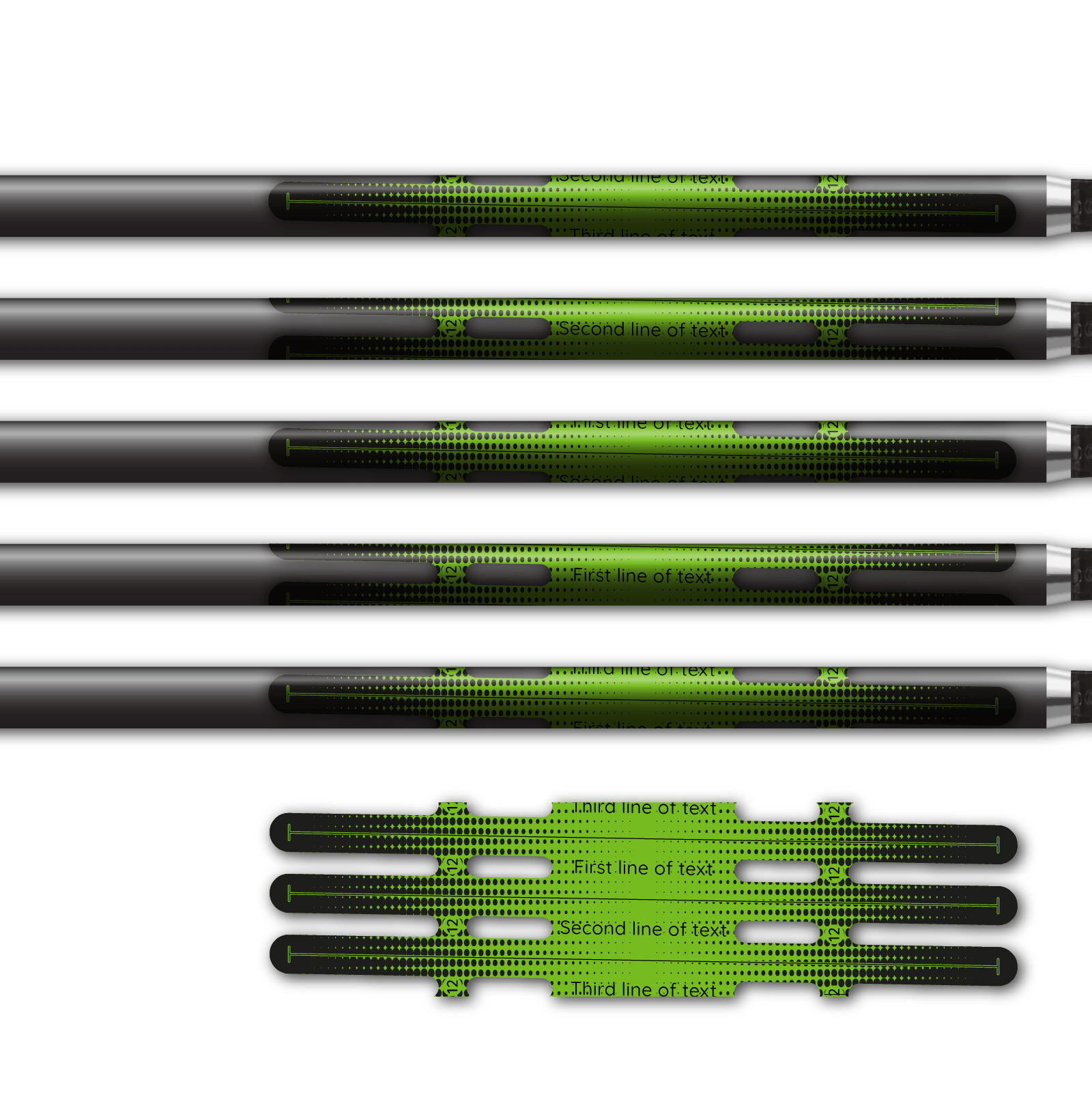 Alternative view of Vortex - Gradient Black on Lime Green