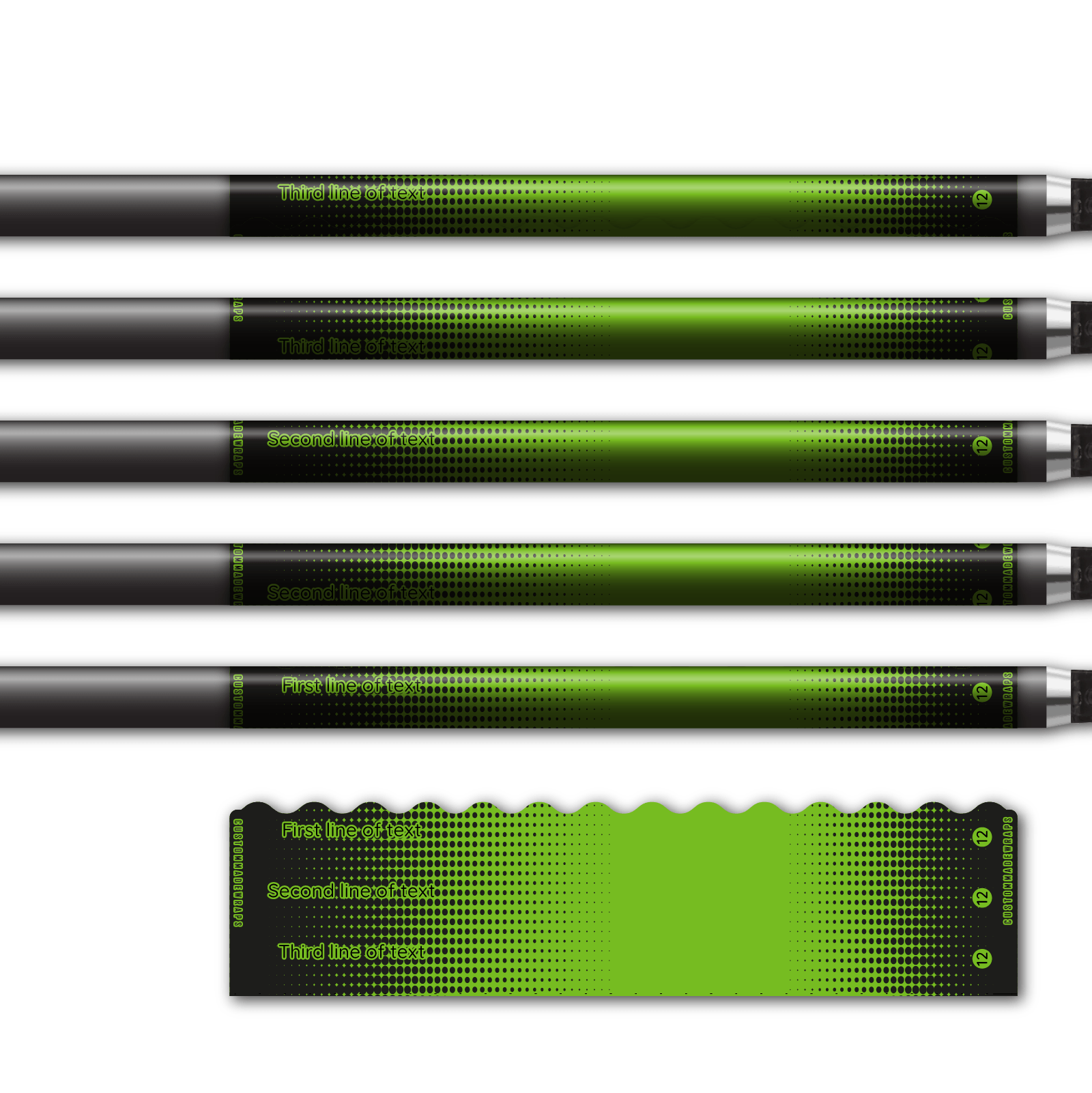 Alternative view of Wave Edge - Gradient Black on Lime Green