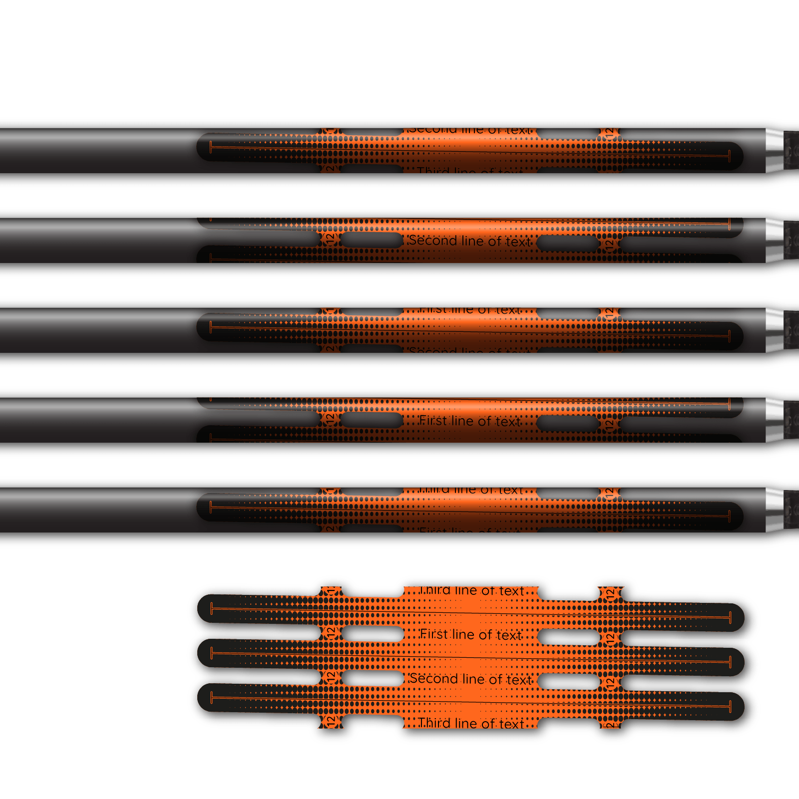 Alternative view of Vortex - Gradient Black on Orange