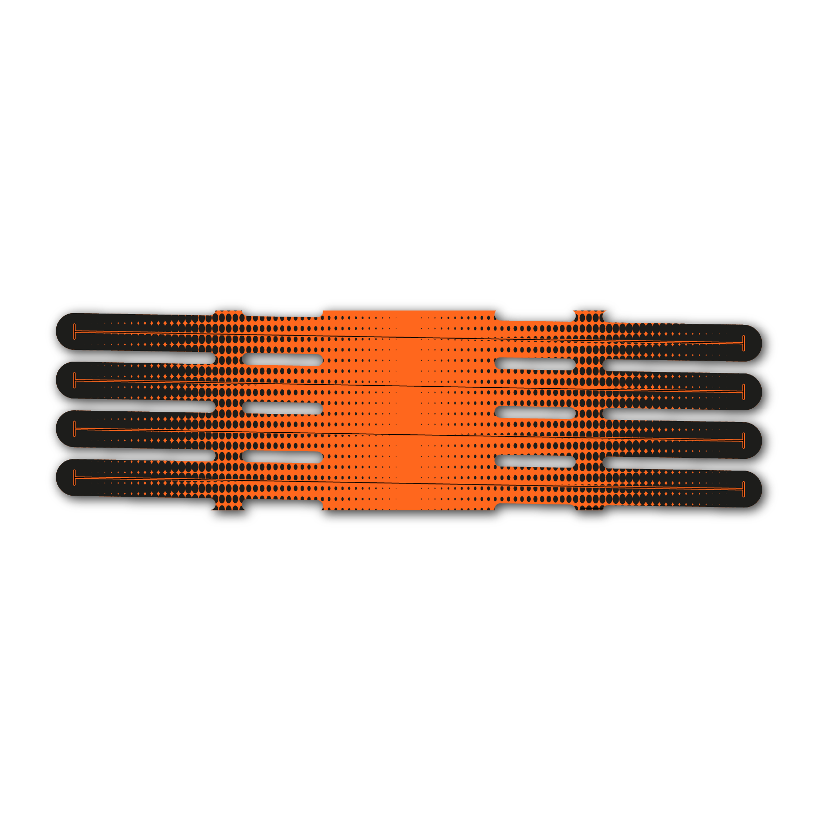 4 fletch Vortex - Gradient Black on Orange