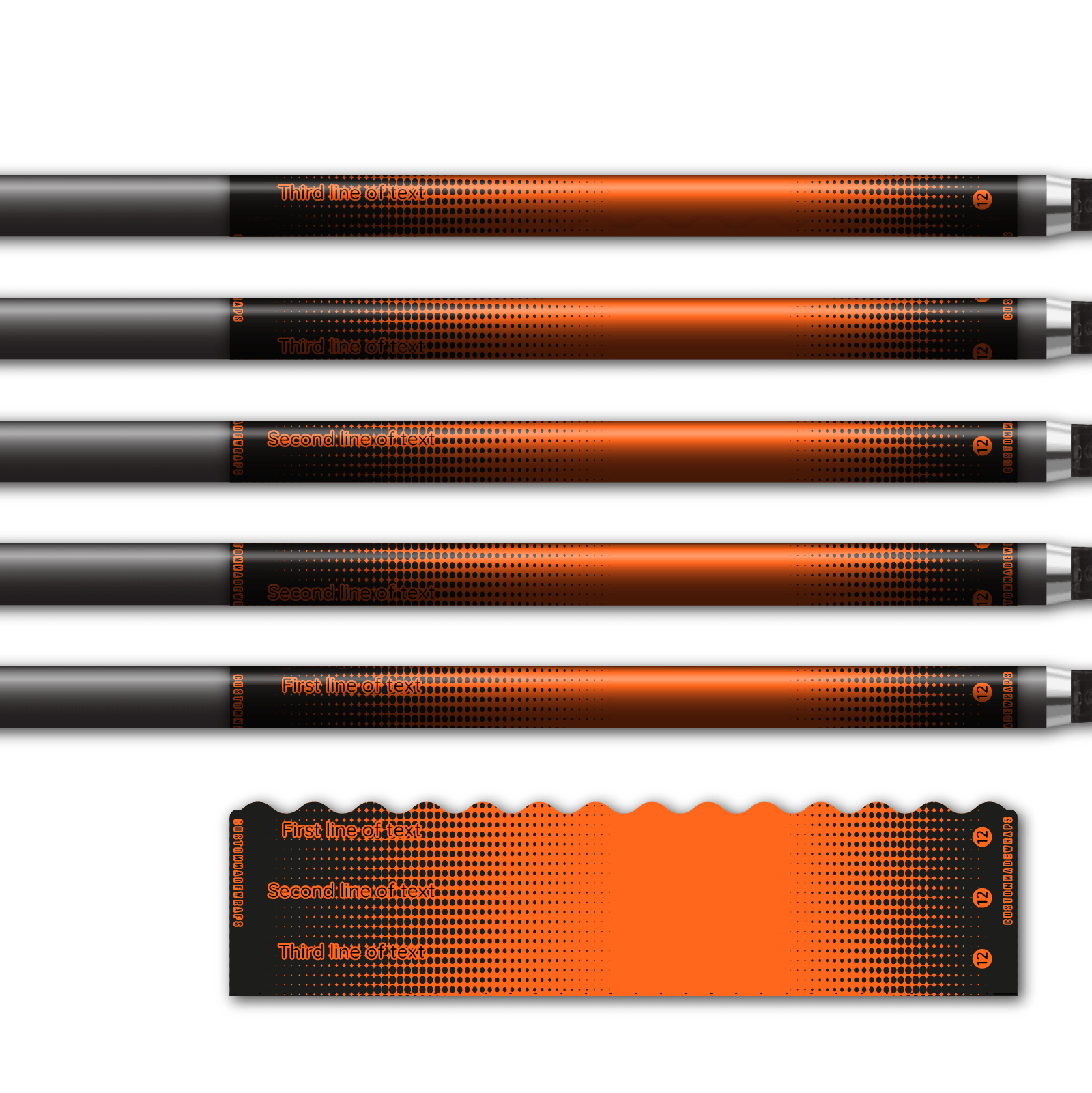 Alternative view of Wave Edge - Gradient Black on Orange