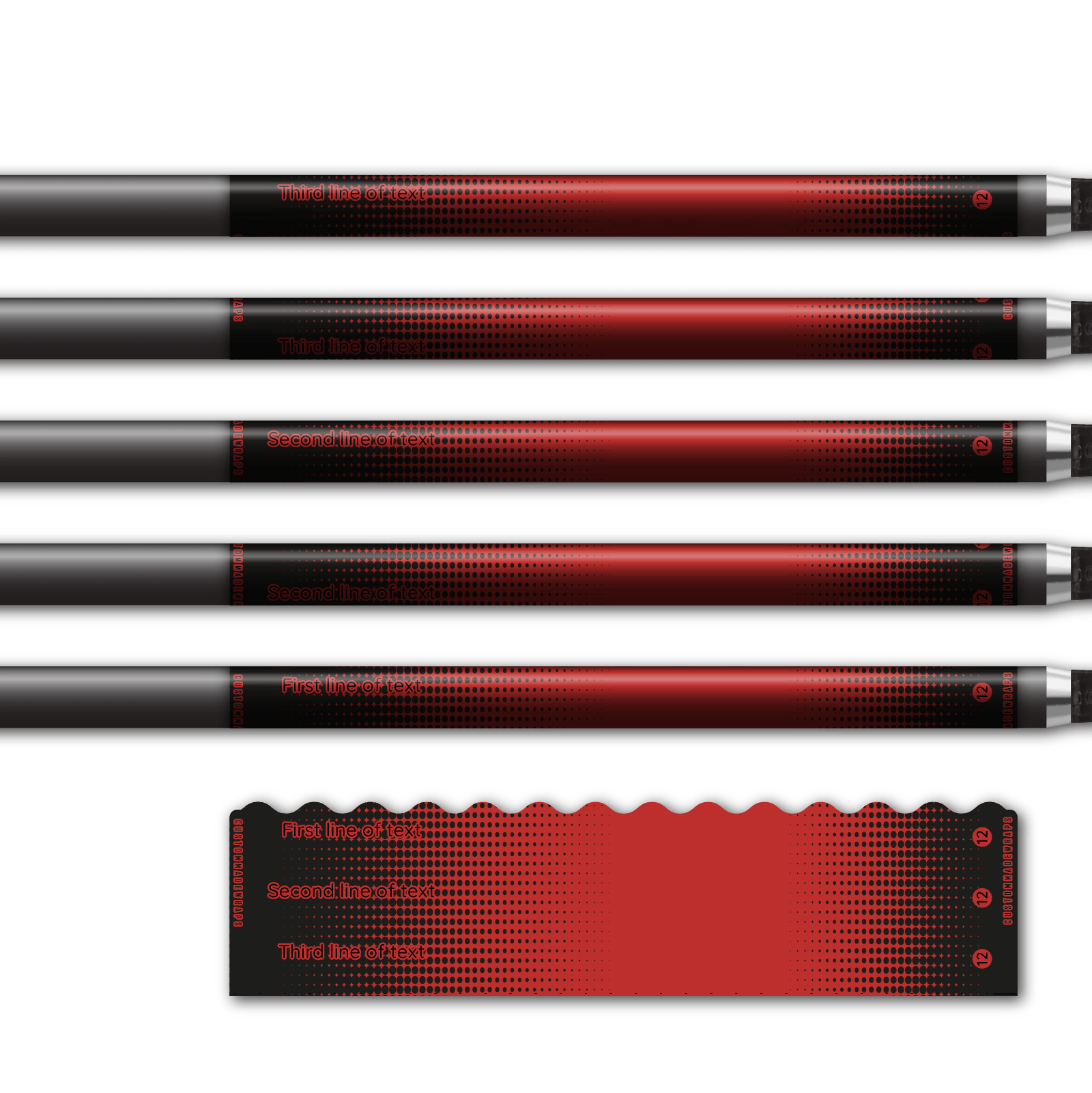 Alternative view of Wave Edge - Gradient Black on Red