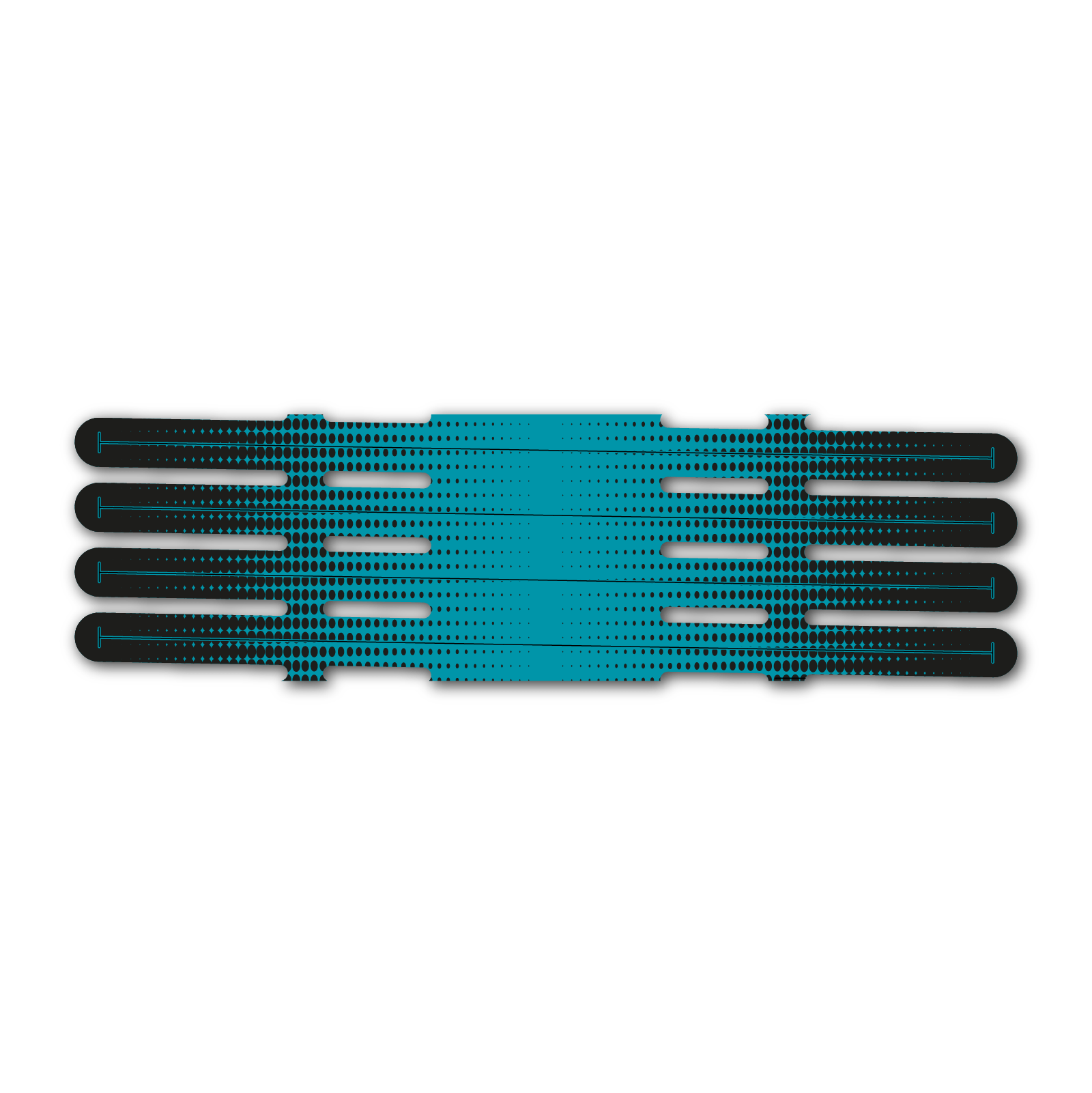 4 fletch Vortex - Gradient Black on Teal