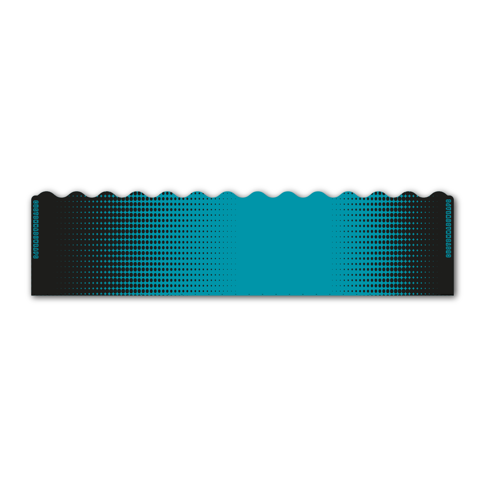 Wave Edge - Gradient Black on Teal