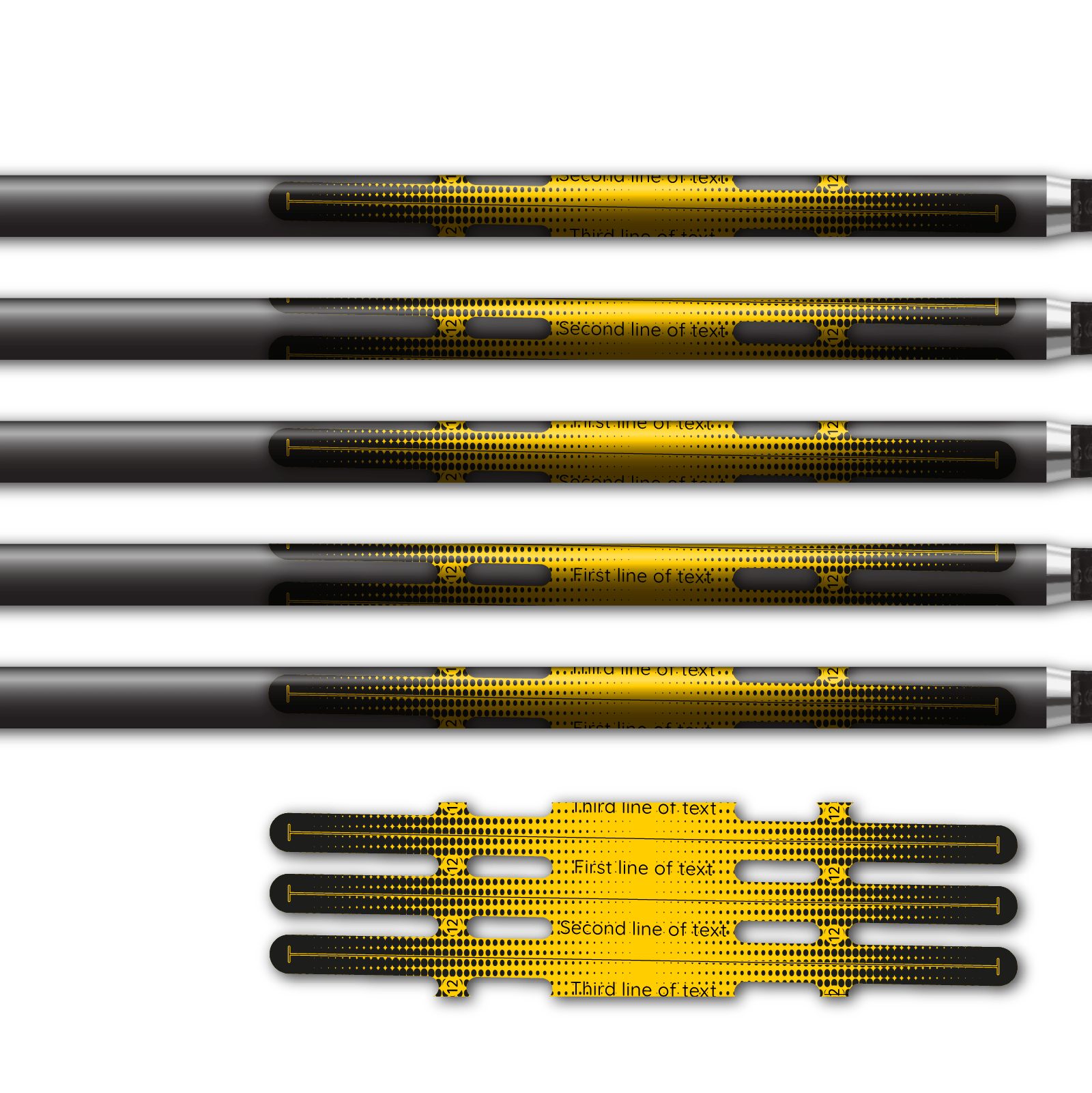 Alternative view of Vortex - Gradient Black on Yellow