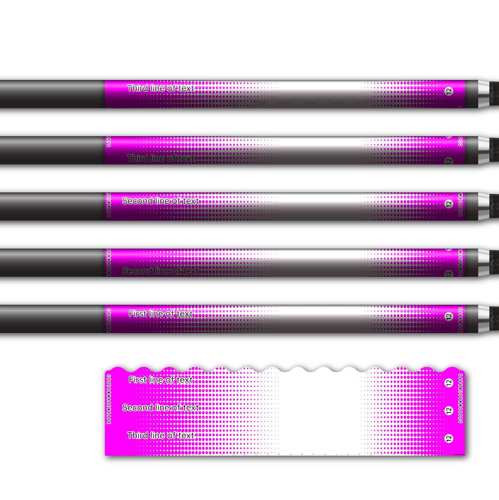 Alternative view of Wave Edge - Gradient Magenta on White