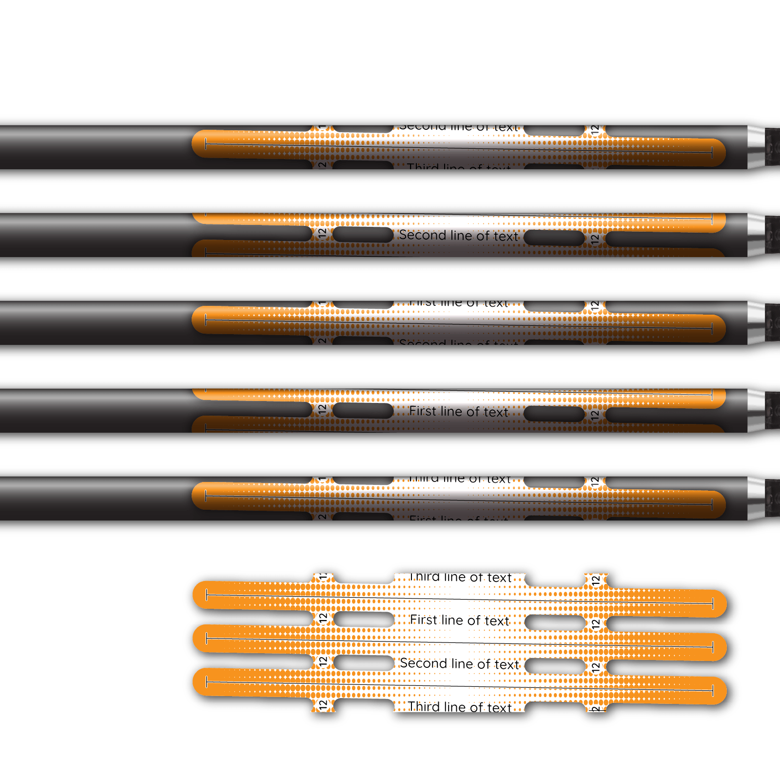 Alternative view of Vortex - Gradient Orange on White